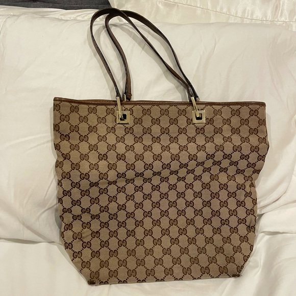 Gucci Handbags - Gucci GG Monogram Canavas Tote Bag